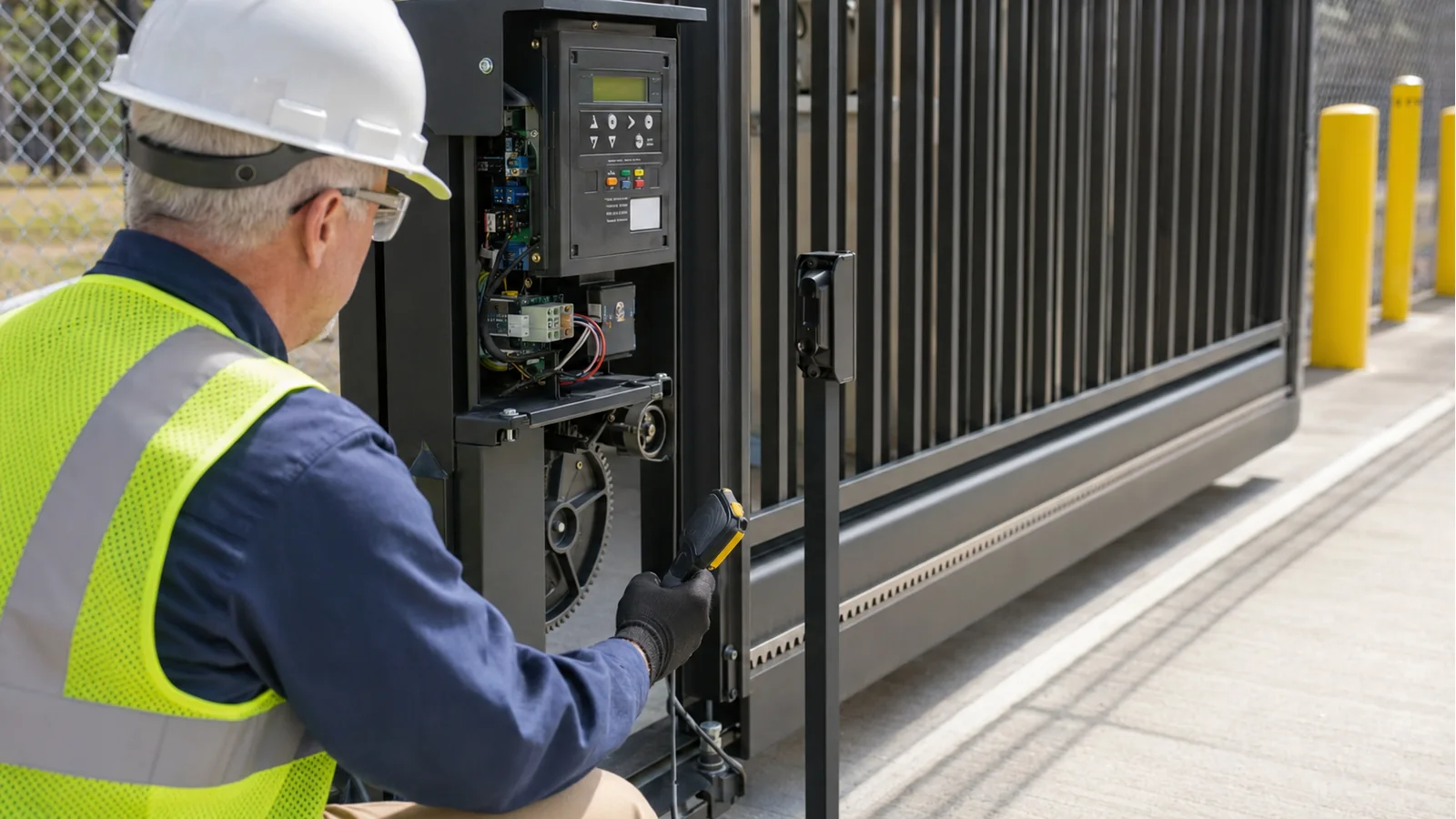 A listed operator must still be properly installed with protection suited to the gate’s actual entrapment zones.